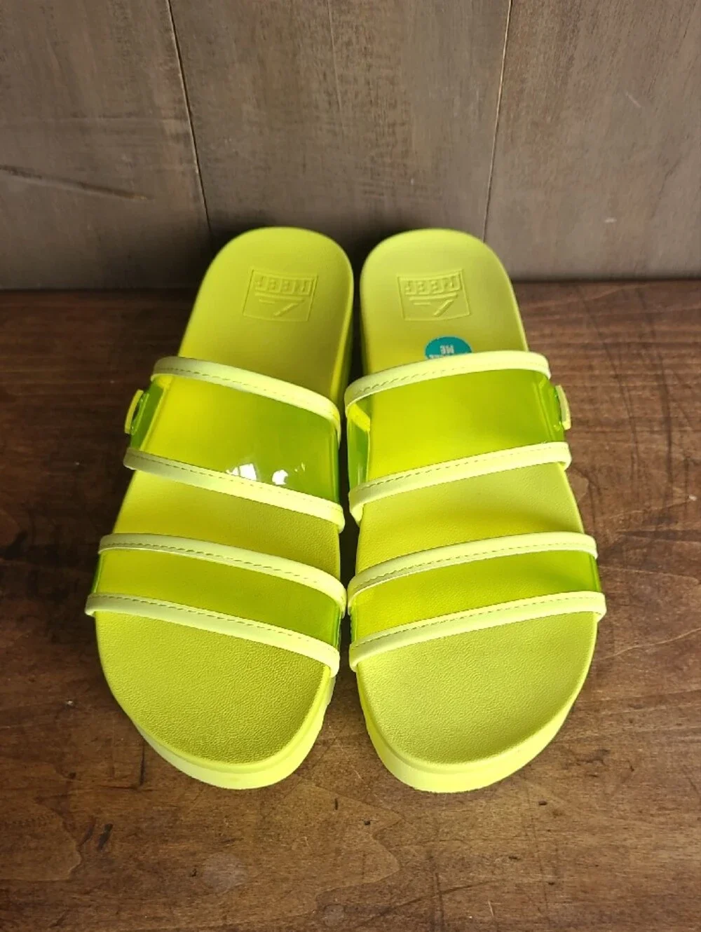 EUC Reef Vista High Energy Sandal Women's sz 10 Yellow Platform Slip On Slide